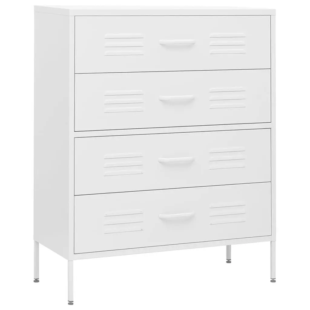 Chest of Drawers White Storage Cabinet Bedroom 80 x 35 x 101.5 cm
