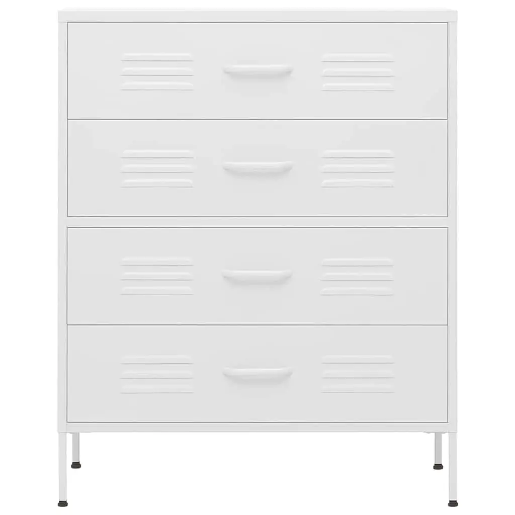 Chest of Drawers White Storage Cabinet Bedroom 80 x 35 x 101.5 cm