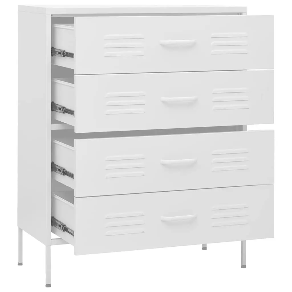 Chest of Drawers White Storage Cabinet Bedroom 80 x 35 x 101.5 cm