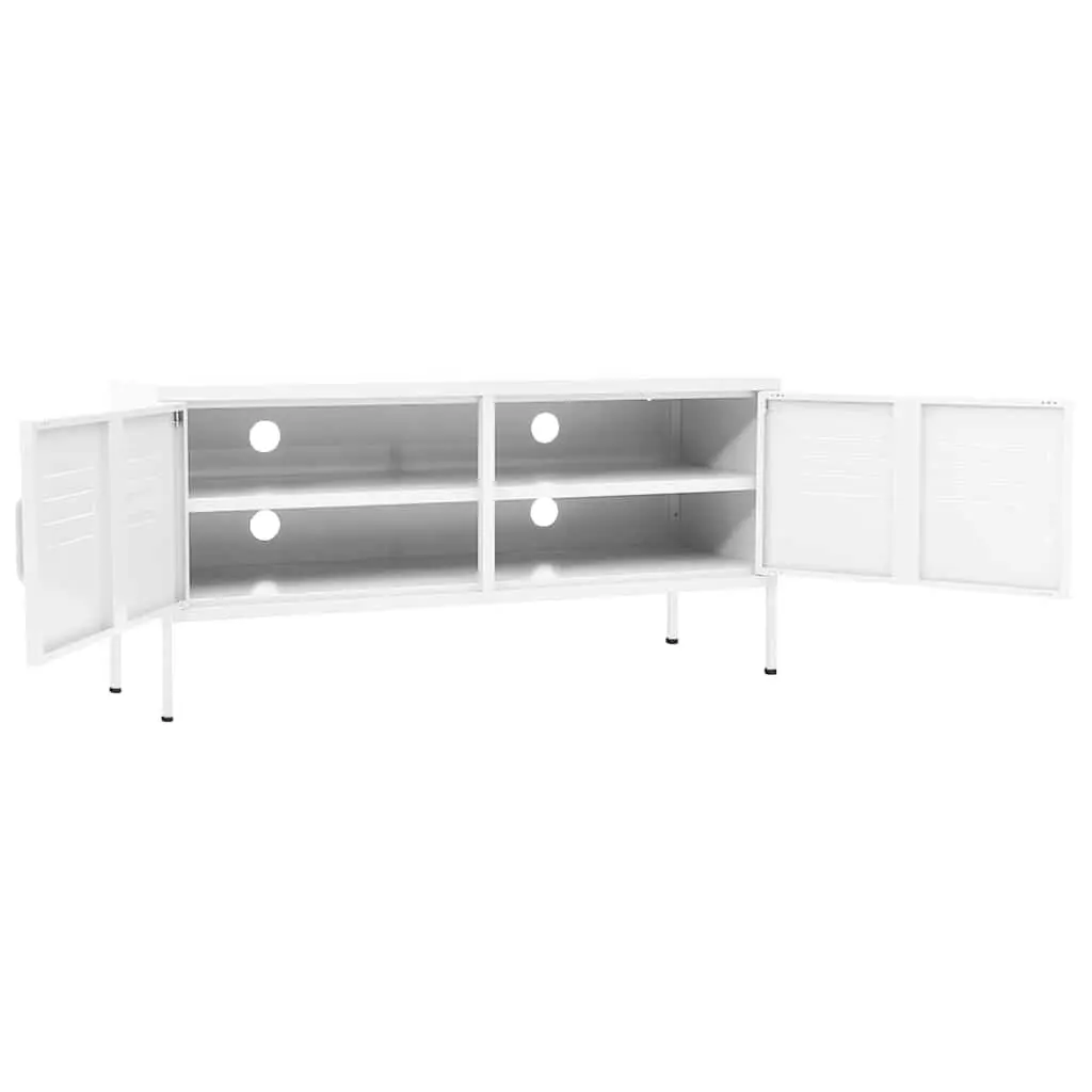 TV Cabinet White Living Room Storage Unit 105 x 35 x 50 cm