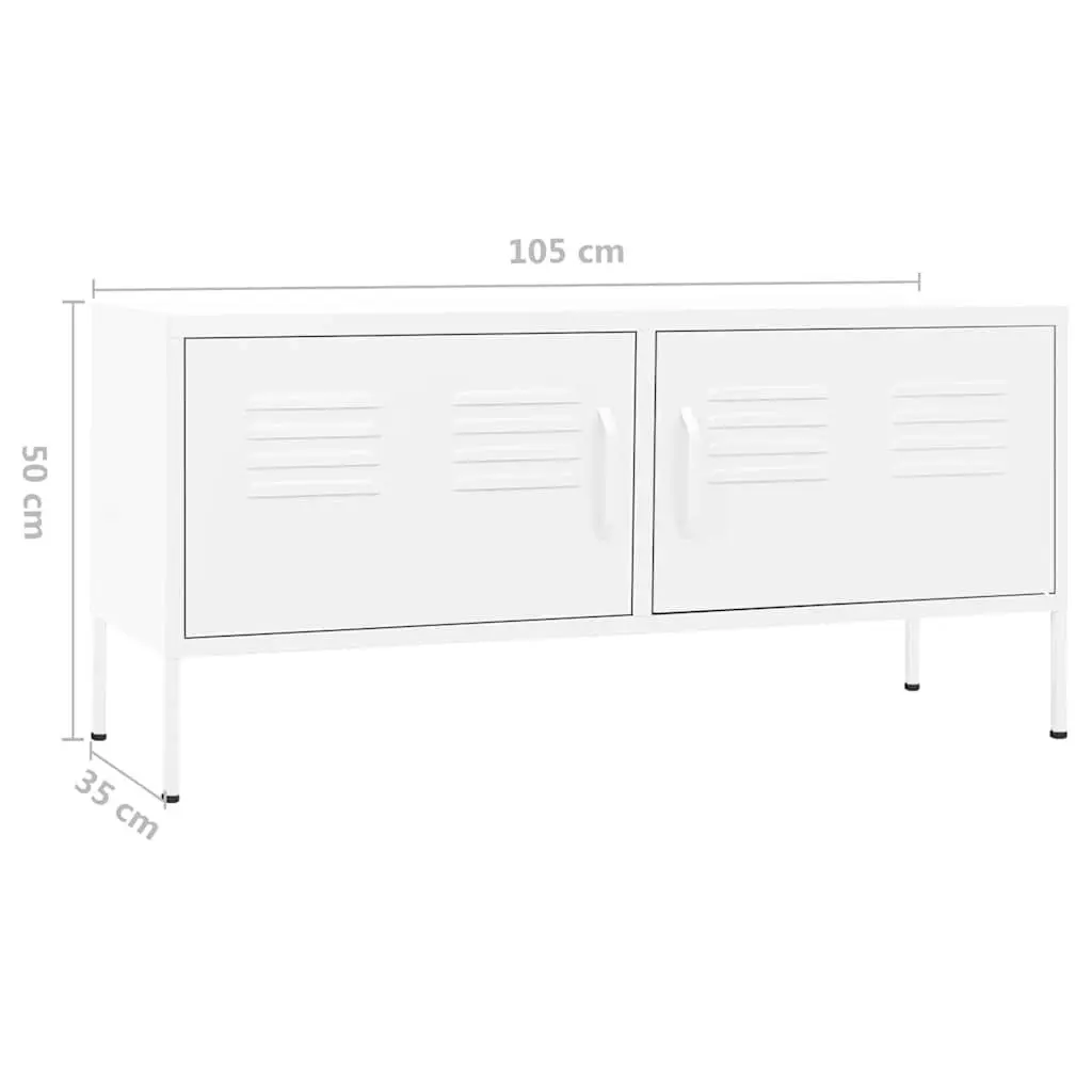 TV Cabinet White Living Room Storage Unit 105 x 35 x 50 cm
