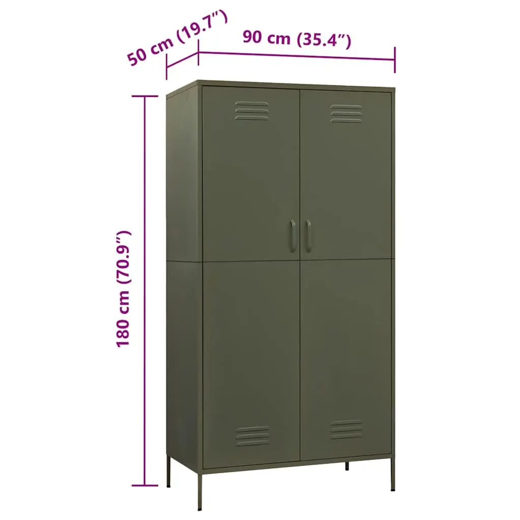 Steel Wardrobe Cupboard with Shelves