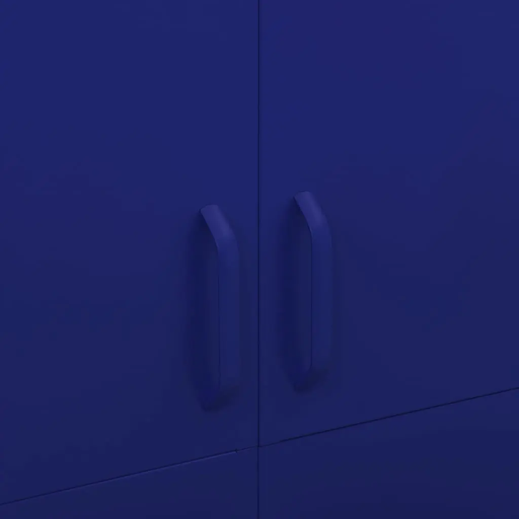 Wardrobe Cabinet Blue Steel Storage Cupboard 90W x 50D x 180H cm 4 Shelves Hanging Rod Organiser