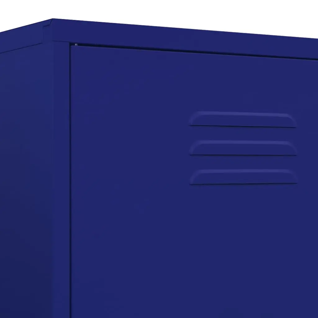 Wardrobe Cabinet Blue Steel Storage Cupboard 90W x 50D x 180H cm 4 Shelves Hanging Rod Organiser