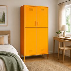Specifications of Yellow Steel Wardrobe Cabinet with Shelves