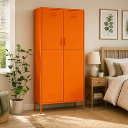 Steel Wardrobe Cabinet Dimensions: 90W x 50D x 180H cm