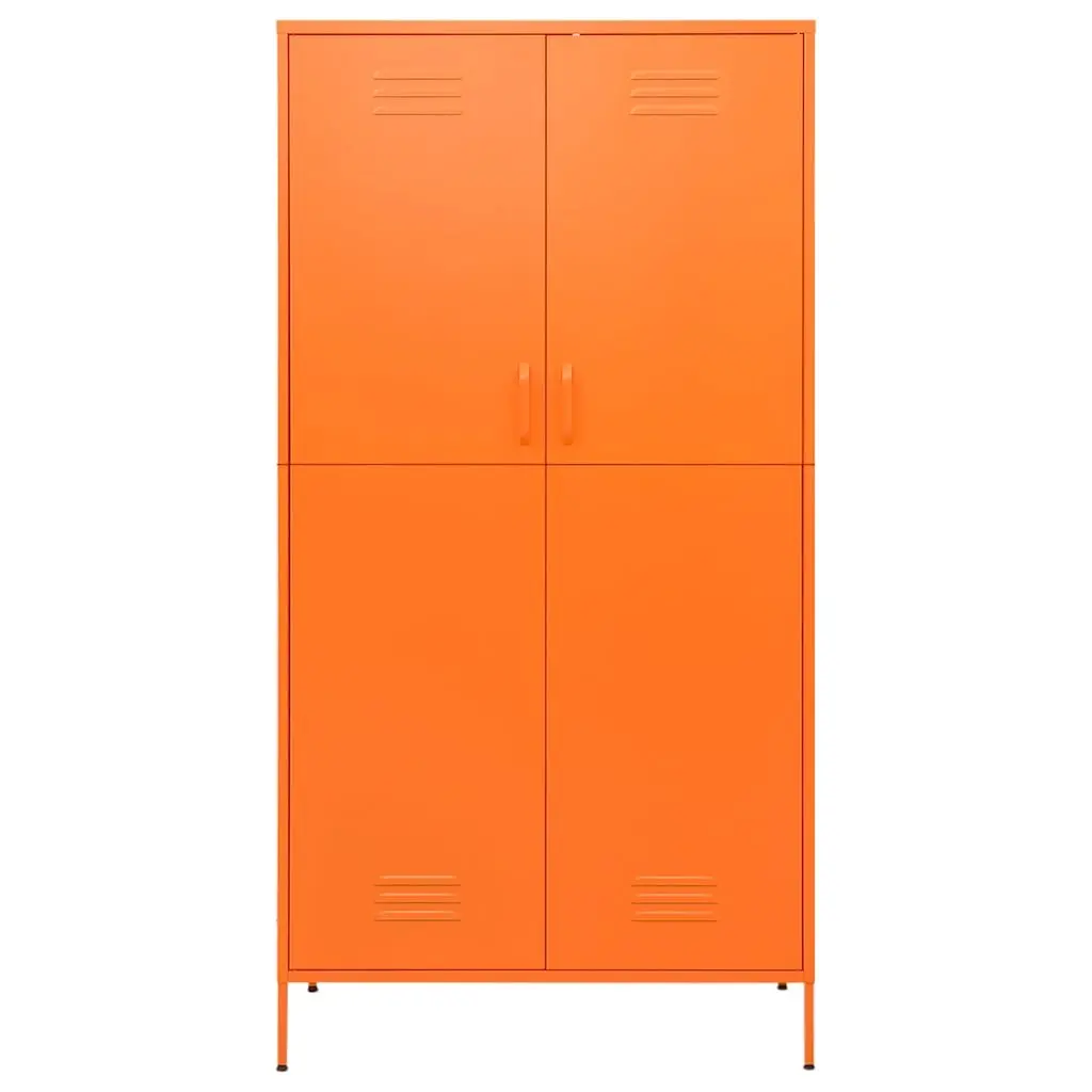 Orange Steel Wardrobe Cabinet for Home Use 90W x 50D x 180H cm