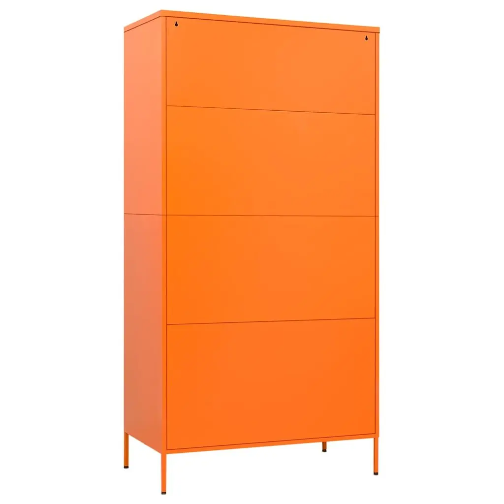 Orange Steel Wardrobe Cabinet for Home Use 90W x 50D x 180H cm
