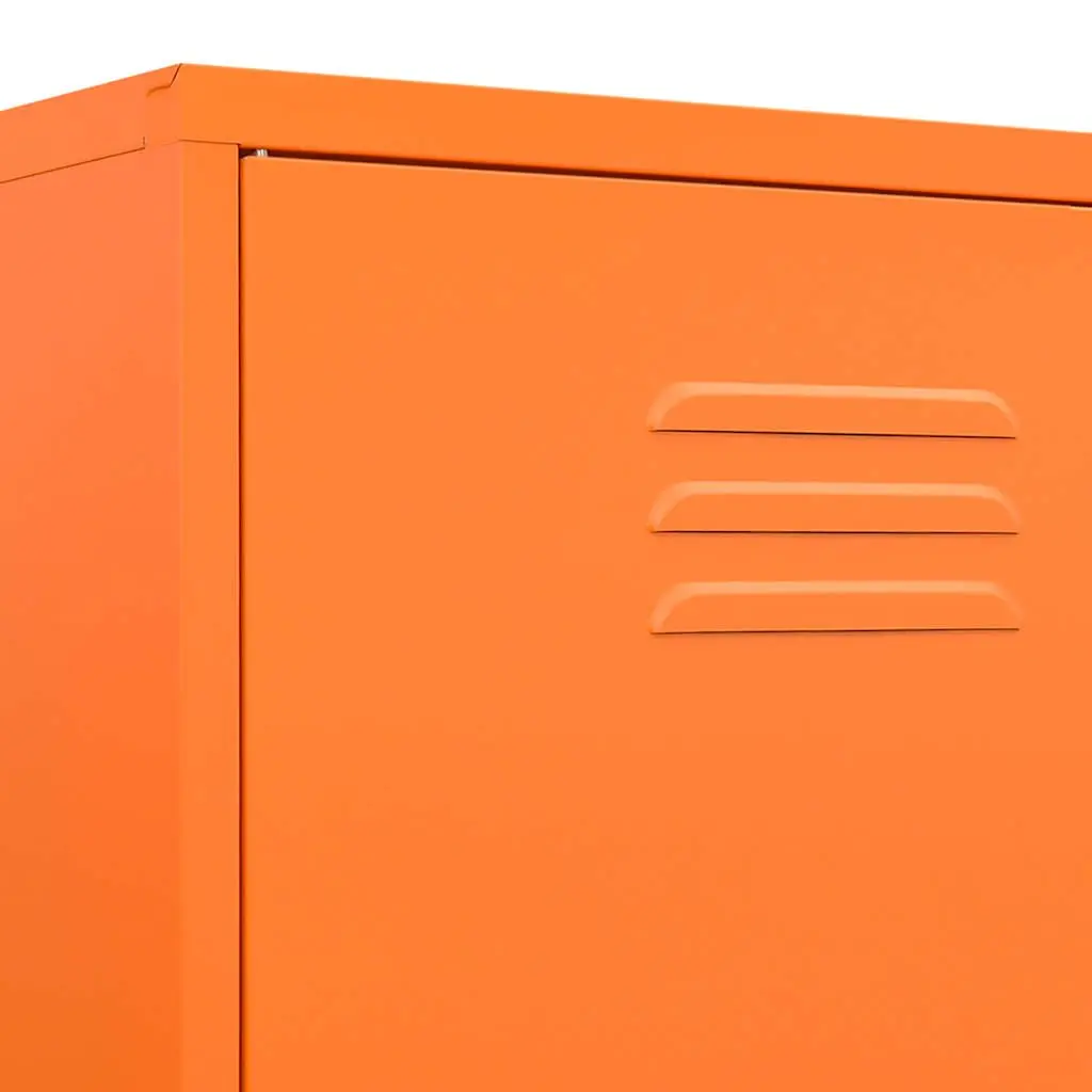 Orange Steel Wardrobe Cabinet for Home Use 90W x 50D x 180H cm