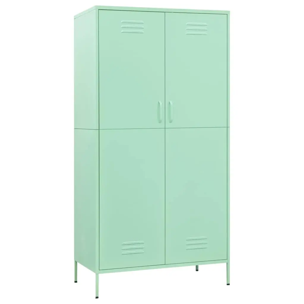 Wardrobe Cabinet Green 90x50x180cm Steel Storage Cupboard