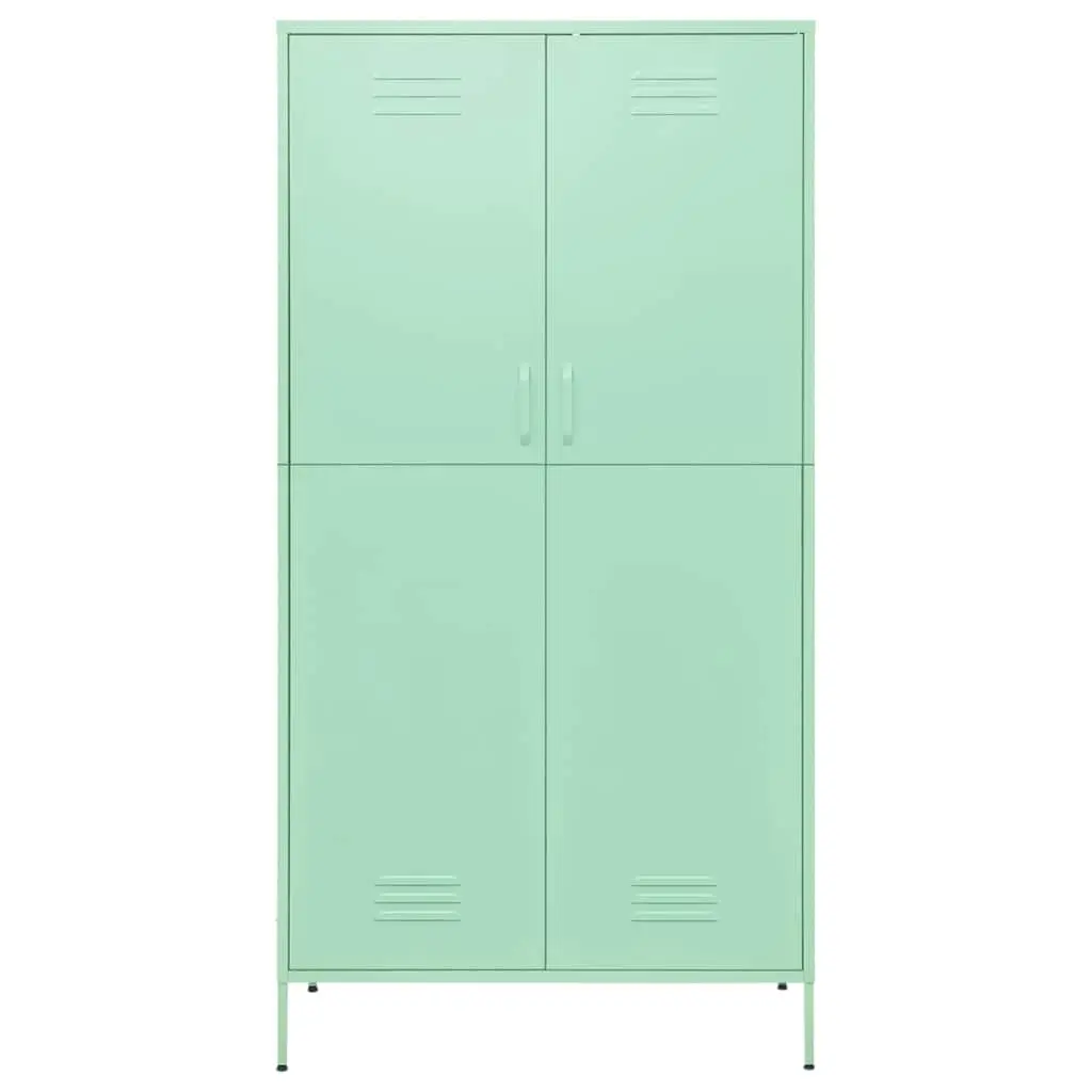 Wardrobe Cabinet Green 90x50x180cm Steel Storage Cupboard