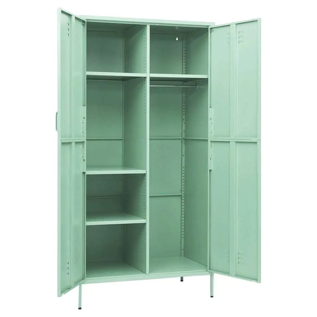 Wardrobe Cabinet Green 90x50x180cm Steel Storage Cupboard