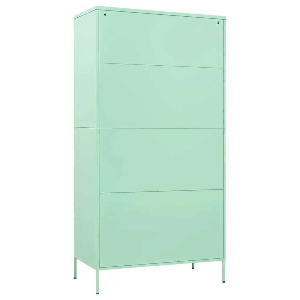 Wardrobe Cabinet Green 90x50x180cm Steel Storage Cupboard