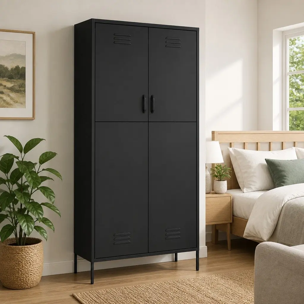 Anthracite Steel Storage Cabinet 90x50x180 cm