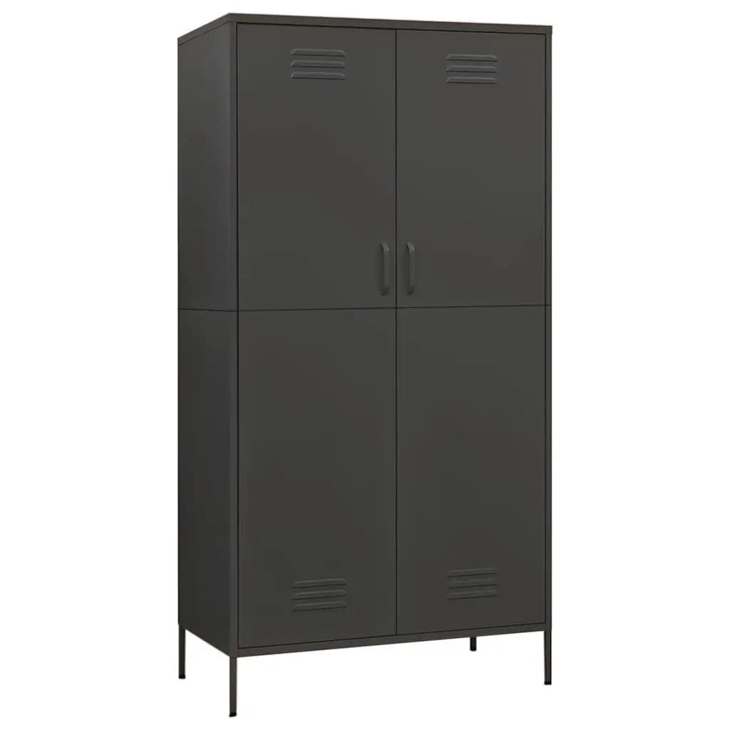 Anthracite Steel Storage Cabinet 90x50x180 cm