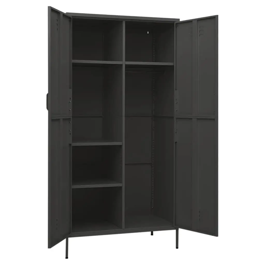 Anthracite Steel Storage Cabinet 90x50x180 cm