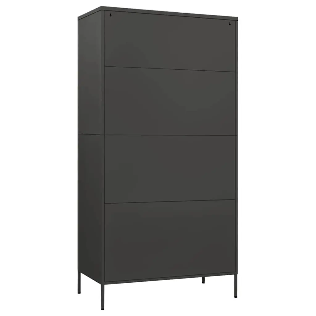 Anthracite Steel Storage Cabinet 90x50x180 cm