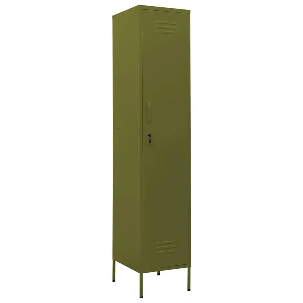 Steel Locker Cabinet for Office Storage with 4 Adjustable Shelves Green