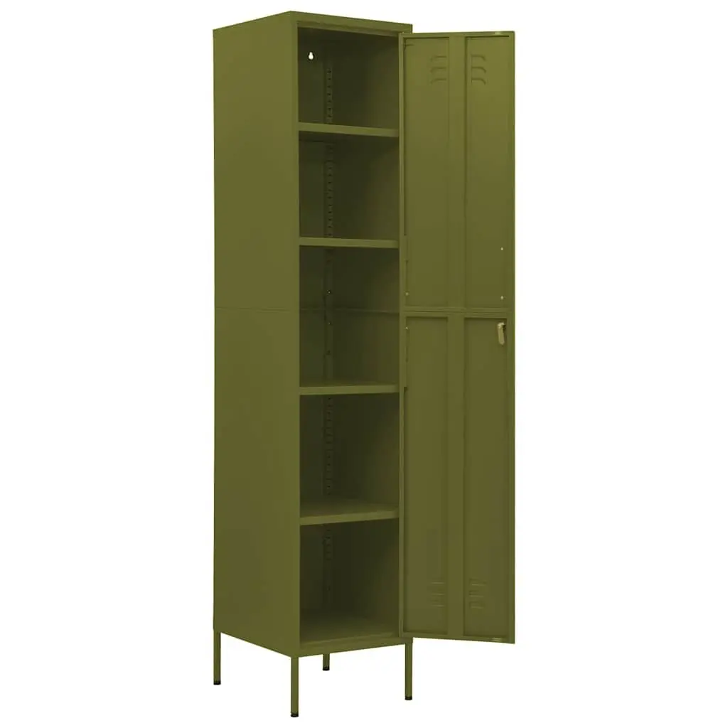 Steel Locker Cabinet for Office Storage with 4 Adjustable Shelves Green