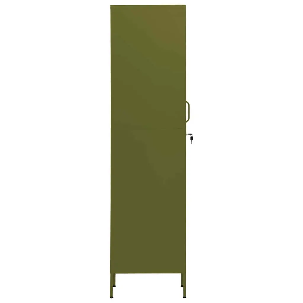 Steel Locker Cabinet for Office Storage with 4 Adjustable Shelves Green