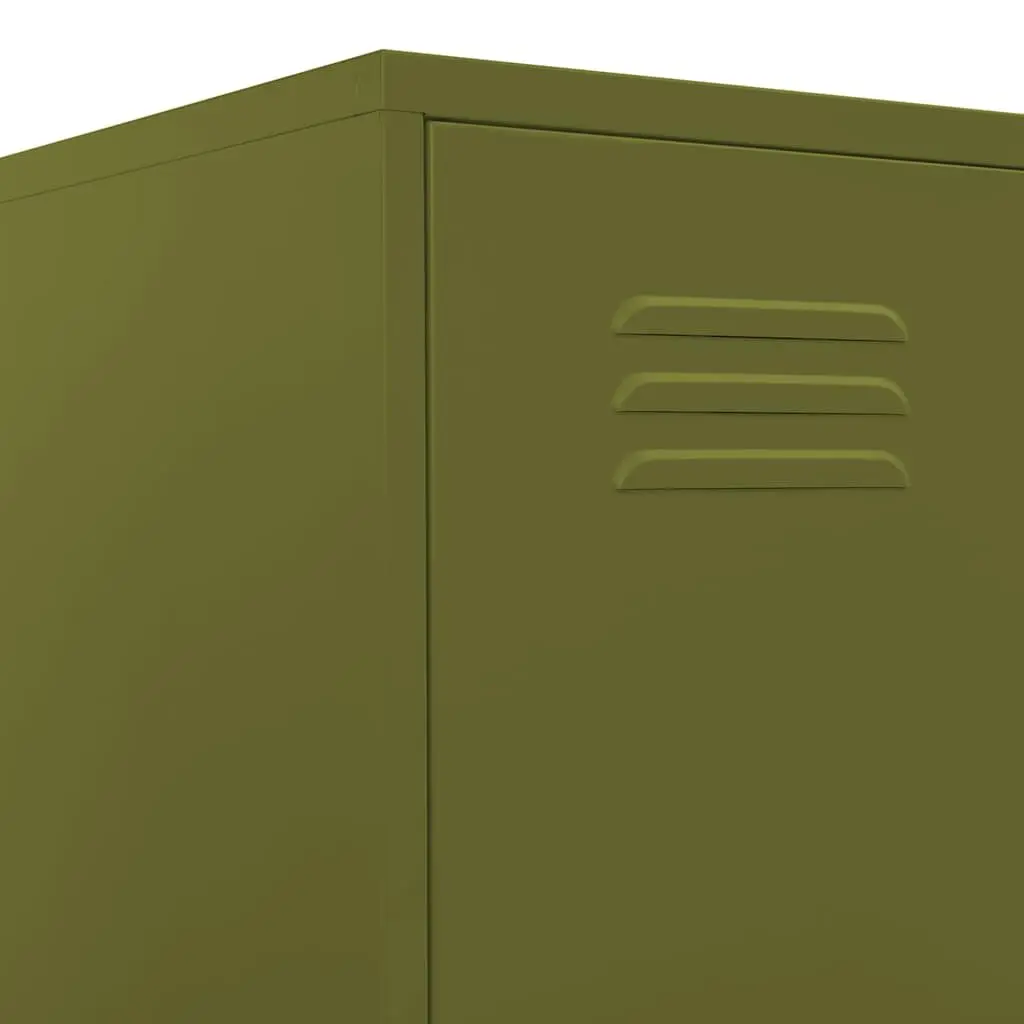 Steel Locker Cabinet for Office Storage with 4 Adjustable Shelves Green