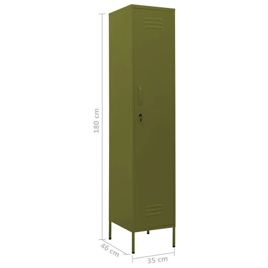 Steel Locker Cabinet for Office Storage with 4 Adjustable Shelves Green