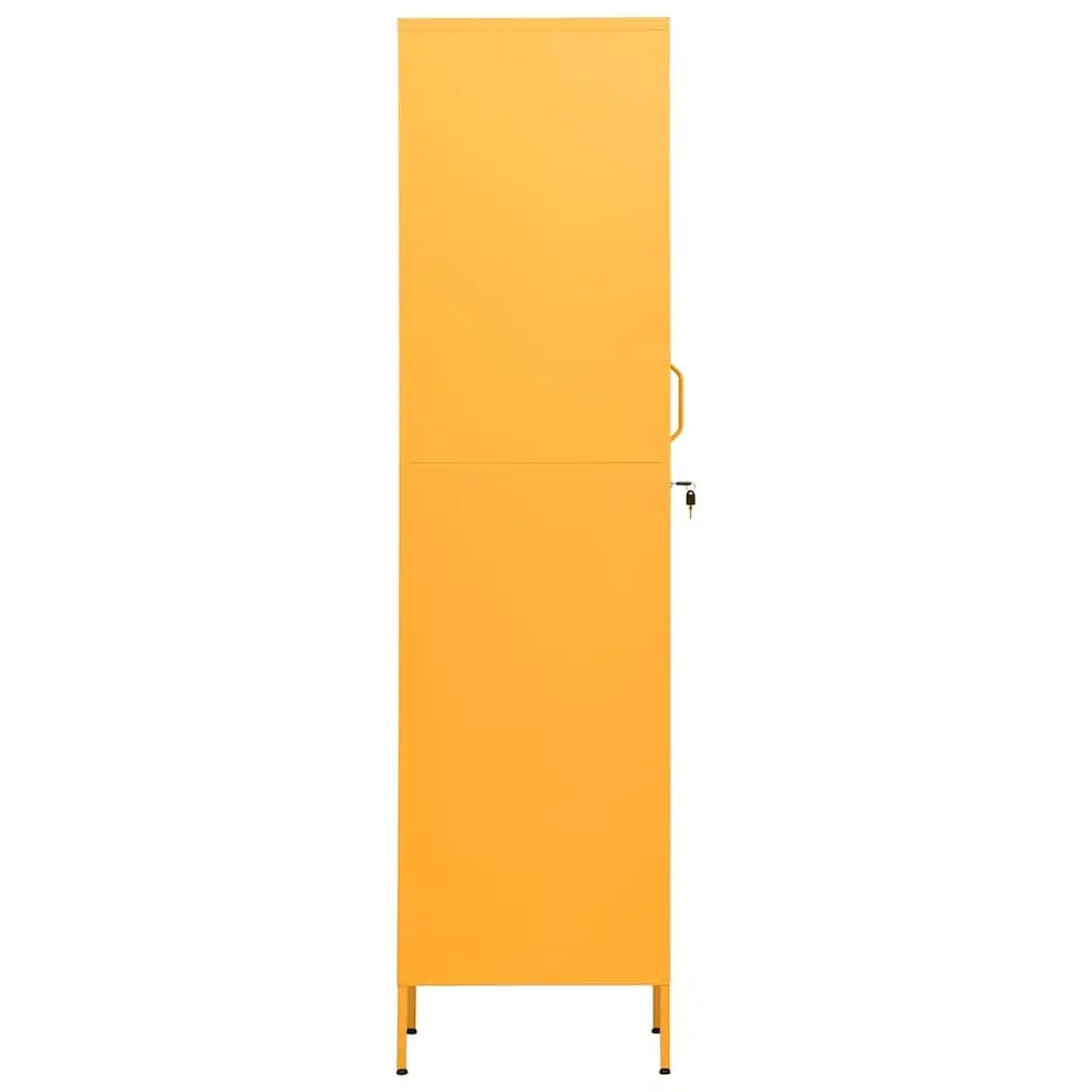 Storage Locker Cabinet Yellow 4 Shelf Adjustable Steel for Home Office 35 x 46 x 180 cm