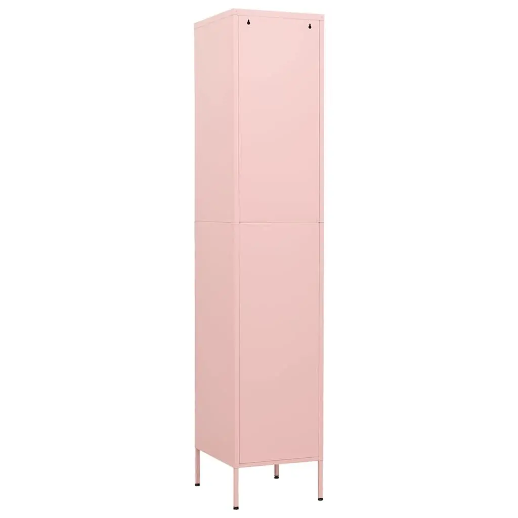 Storage Locker Cabinet for Bedroom Office Living Space Pink Steel 4 Adjustable Shelves with Locks