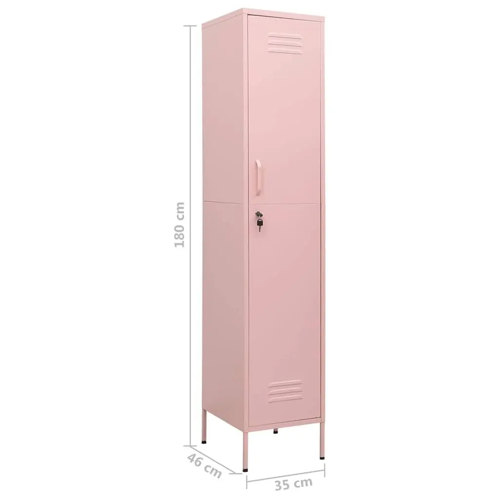 Storage Locker Cabinet for Bedroom Office Living Space Pink Steel 4 Adjustable Shelves with Locks