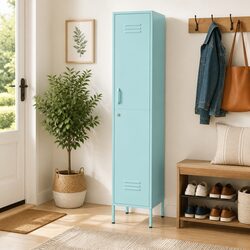 Steel Locker Cabinet - Green, 4 Shelves, 35 x 46 x 180 cm