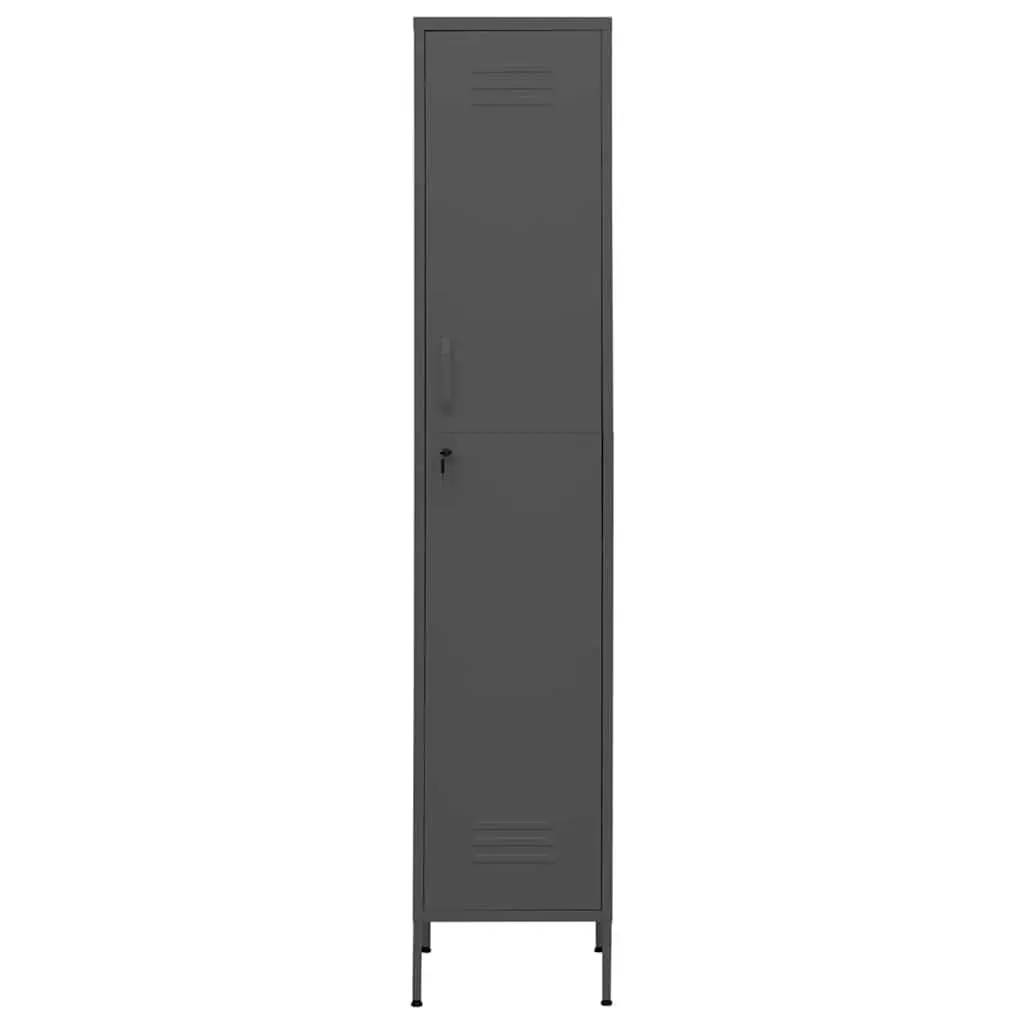 Steel Locker Cabinet for Office or Home Anthracite 35W x 46D x 180H cm with 4 Adjustable Shelves and Locking Doors