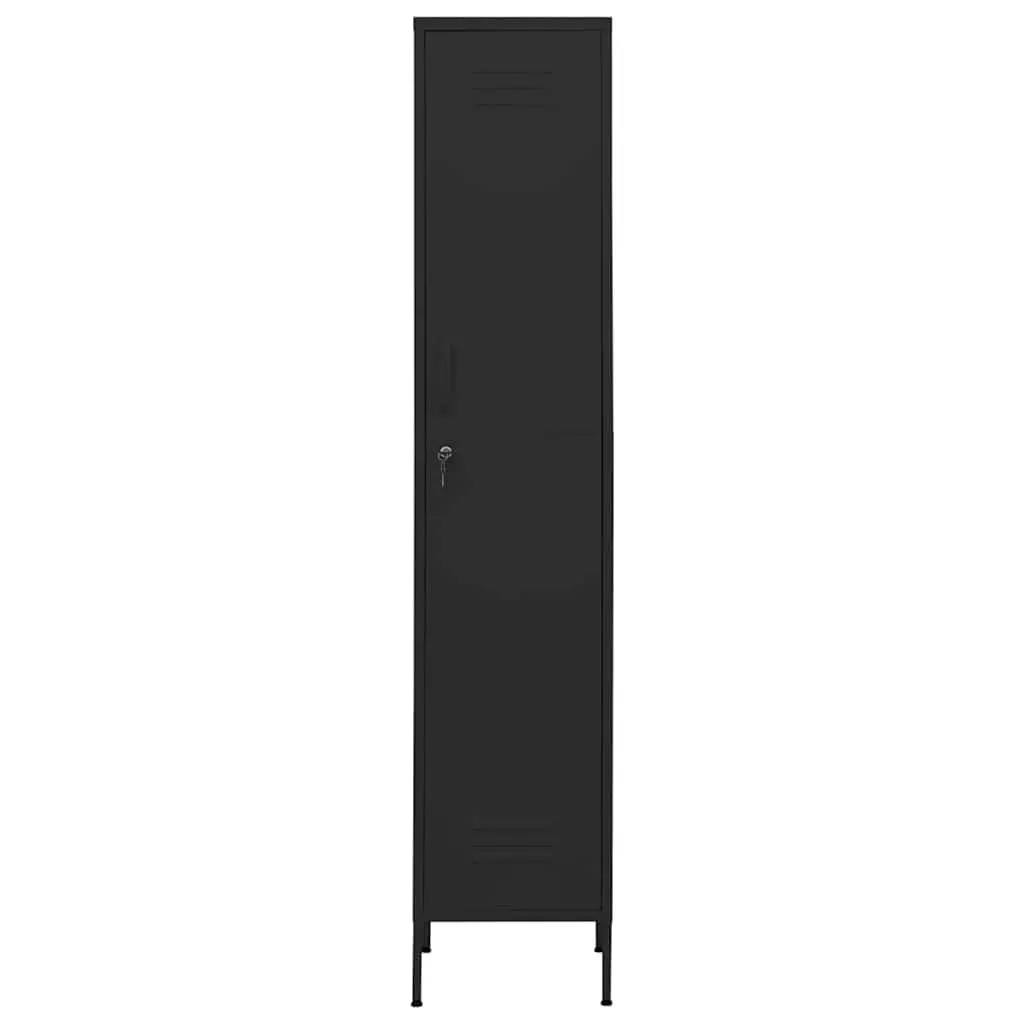 Steel Locker Cabinet for Office or Home 4 Adjustable Shelves Black