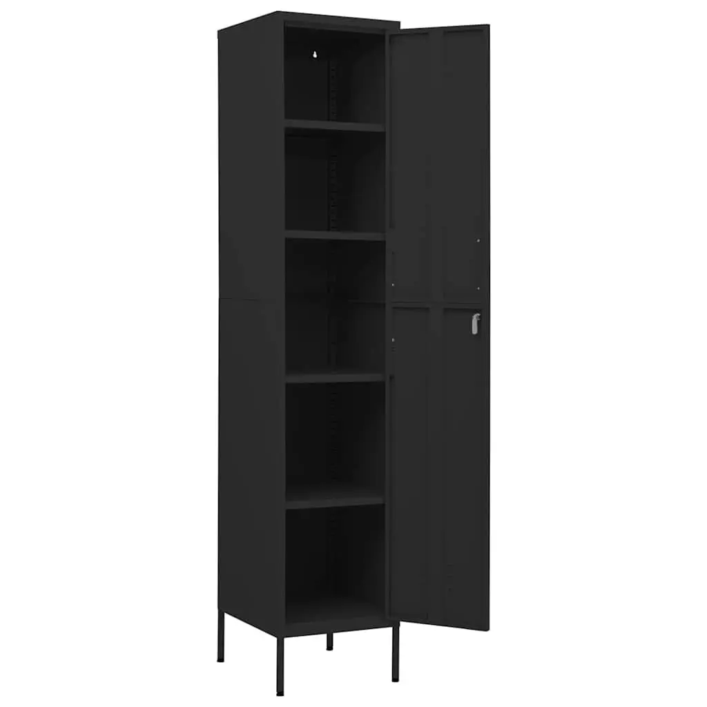 Steel Locker Cabinet for Office or Home 4 Adjustable Shelves Black