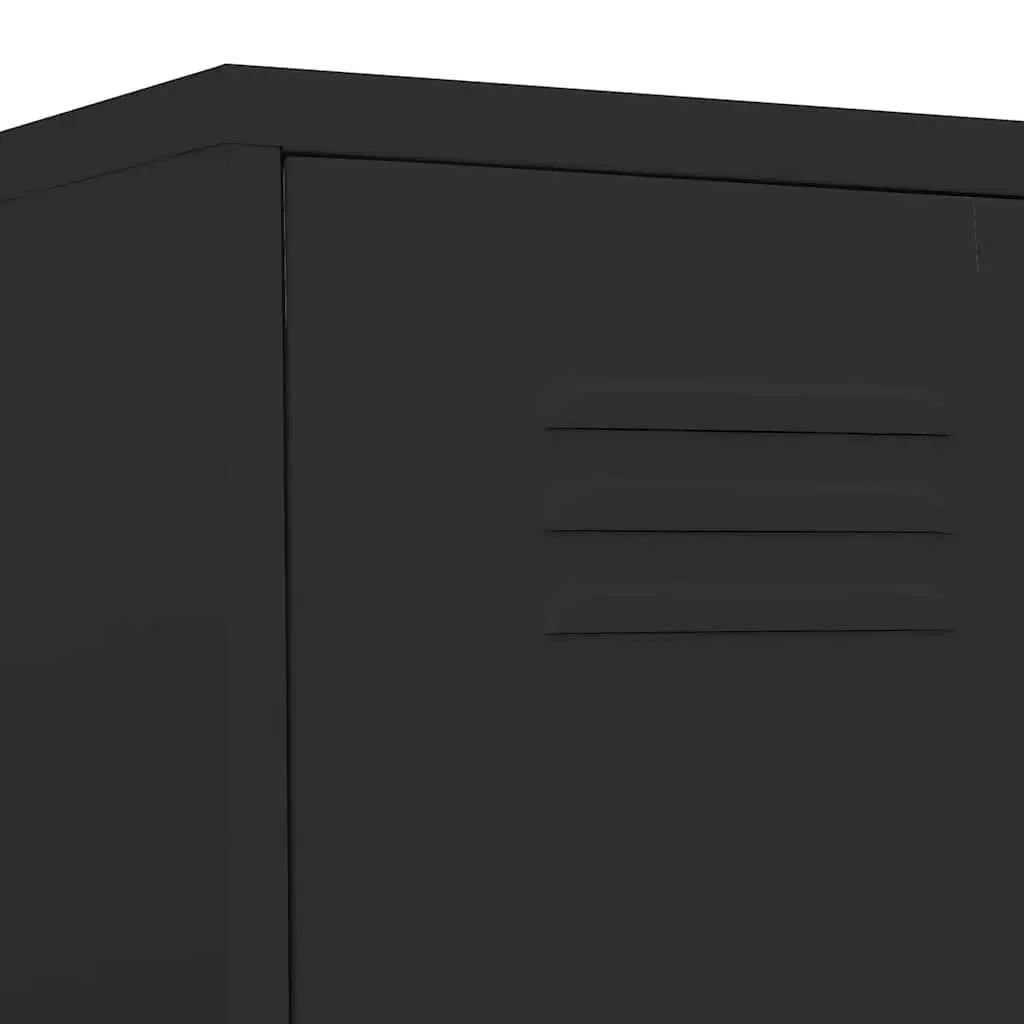 Steel Locker Cabinet for Office or Home 4 Adjustable Shelves Black