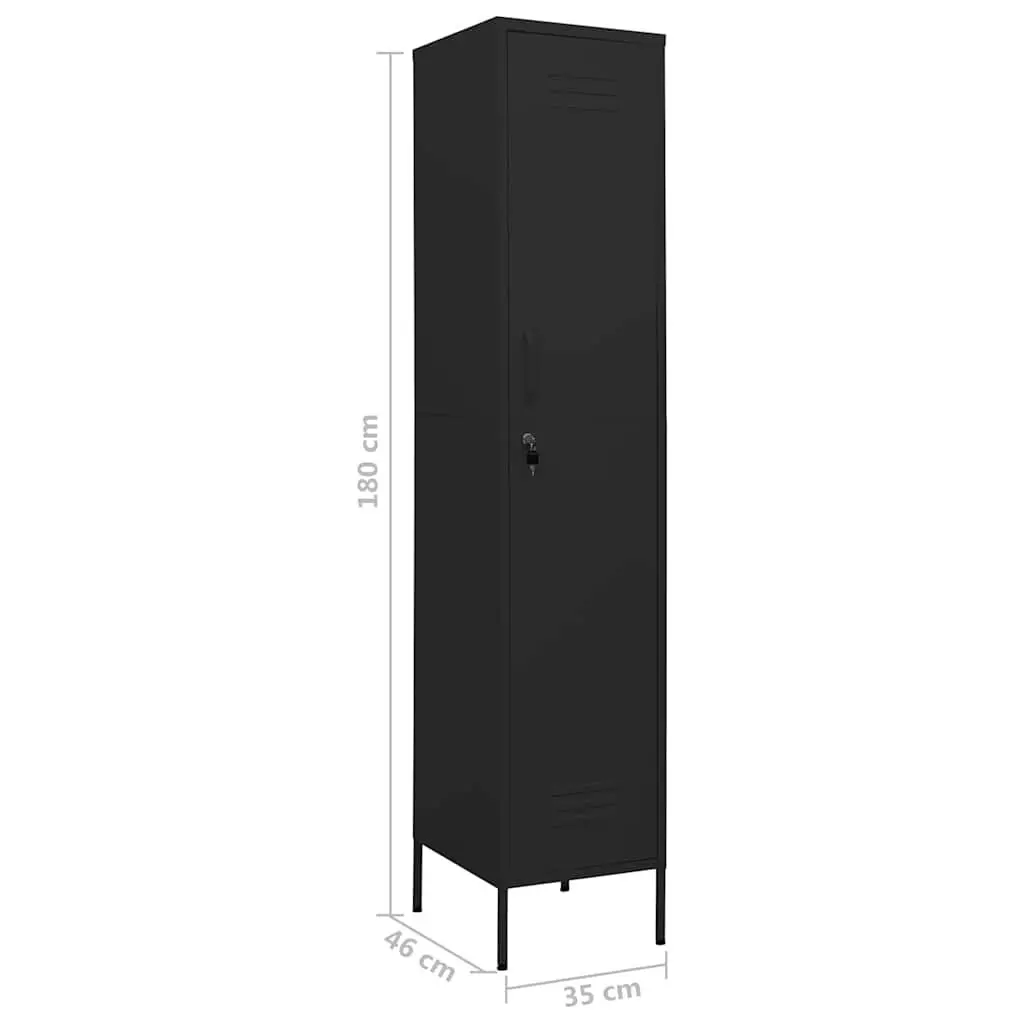 Steel Locker Cabinet for Office or Home 4 Adjustable Shelves Black
