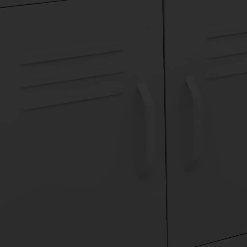 Steel Storage Cabinet for Home 60x35x56cm Black with Locking Wheels Adjustable Shelf Organizer