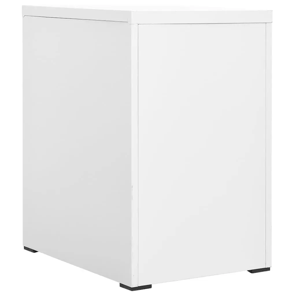 Filing Cabinet Office Storage 2 Drawer Steel White 46x62x72.5cm