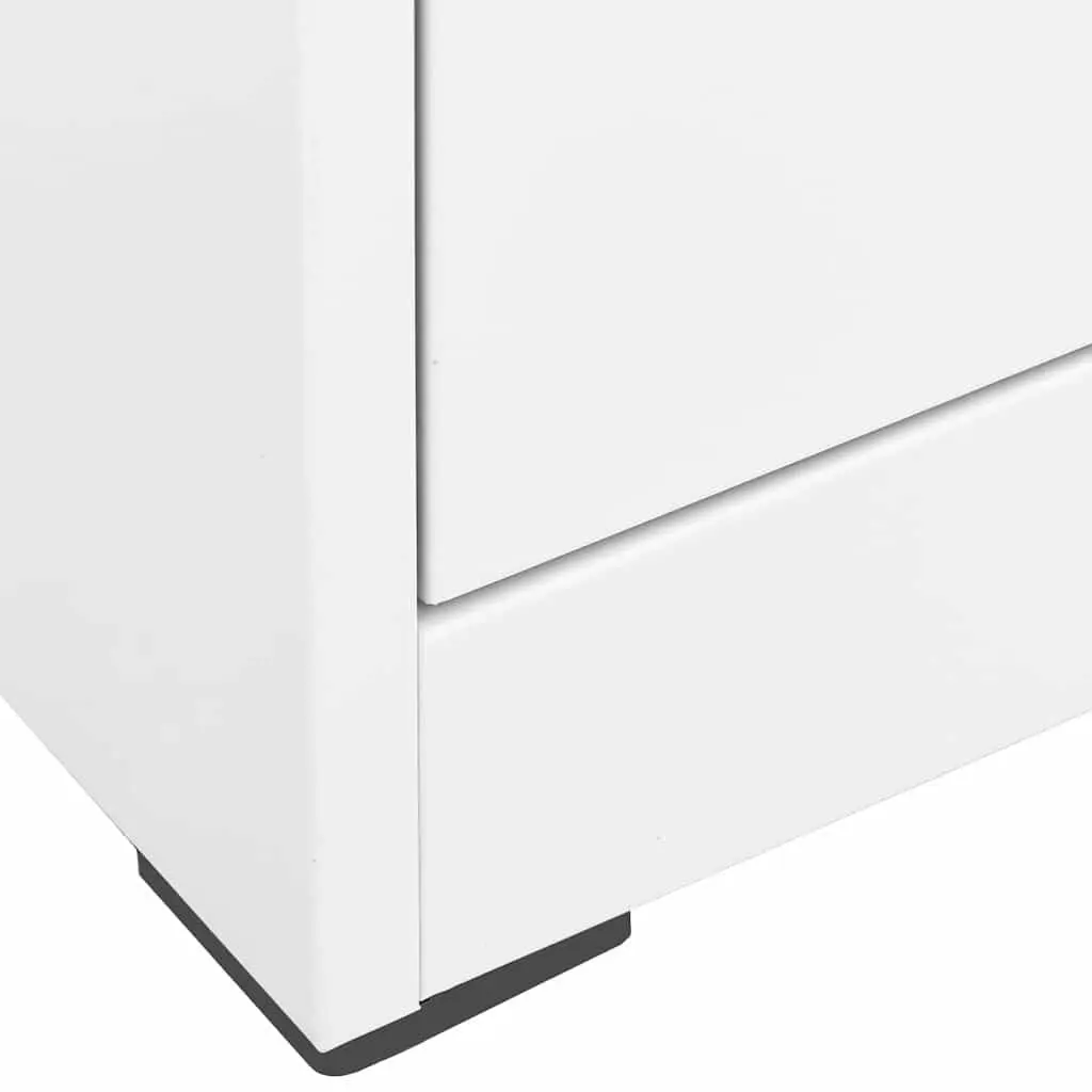 Filing Cabinet Office Storage 2 Drawer Steel White 46x62x72.5cm