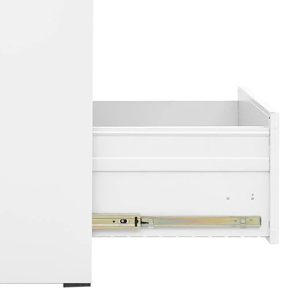 Filing Cabinet Office Storage 2 Drawer Steel White 46x62x72.5cm