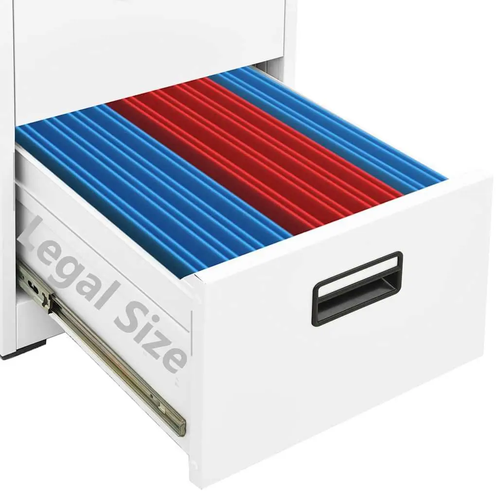Filing Cabinet Office Storage 2 Drawer Steel White 46x62x72.5cm