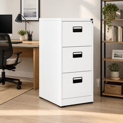3 Drawer Steel Filing Cabinet Dimensions 46W x 62D x 102.5H cm