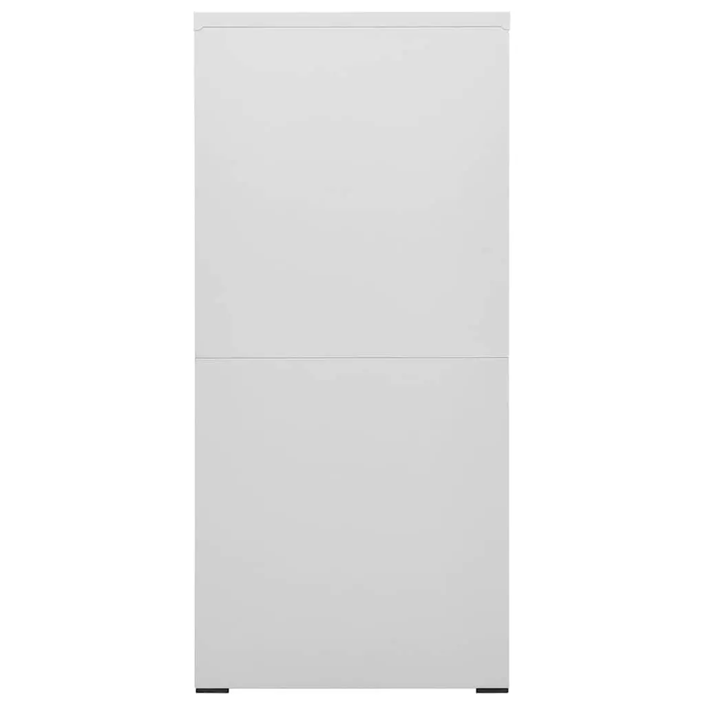 Filing Cabinet Office Storage Light Grey 2 Drawer Steel