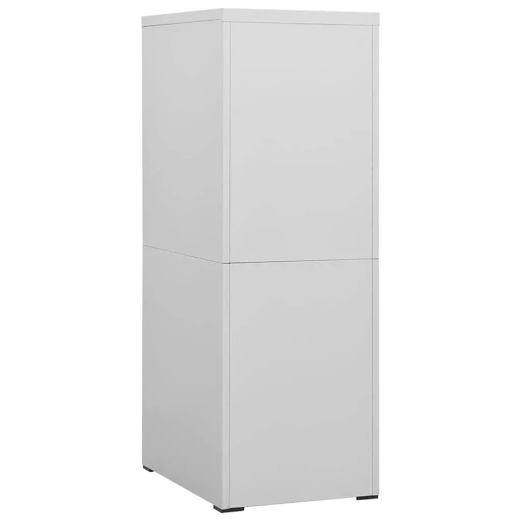 Filing Cabinet Office Storage Light Grey 2 Drawer Steel