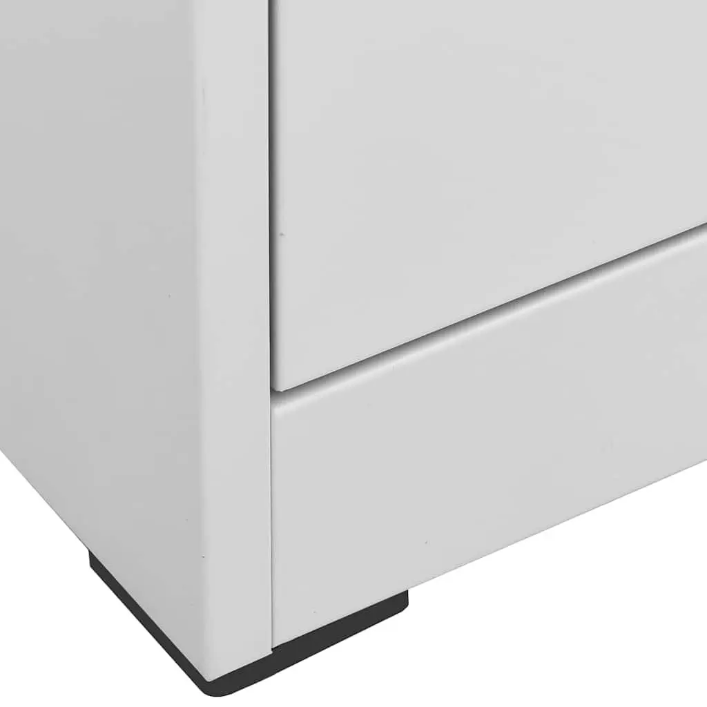 Filing Cabinet Office Storage Light Grey 2 Drawer Steel