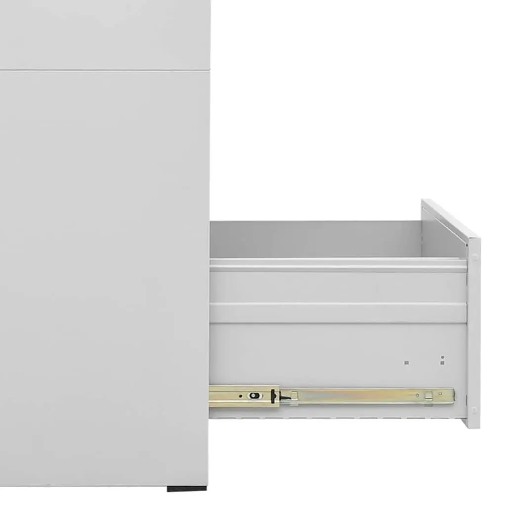 Filing Cabinet Office Storage Light Grey 2 Drawer Steel
