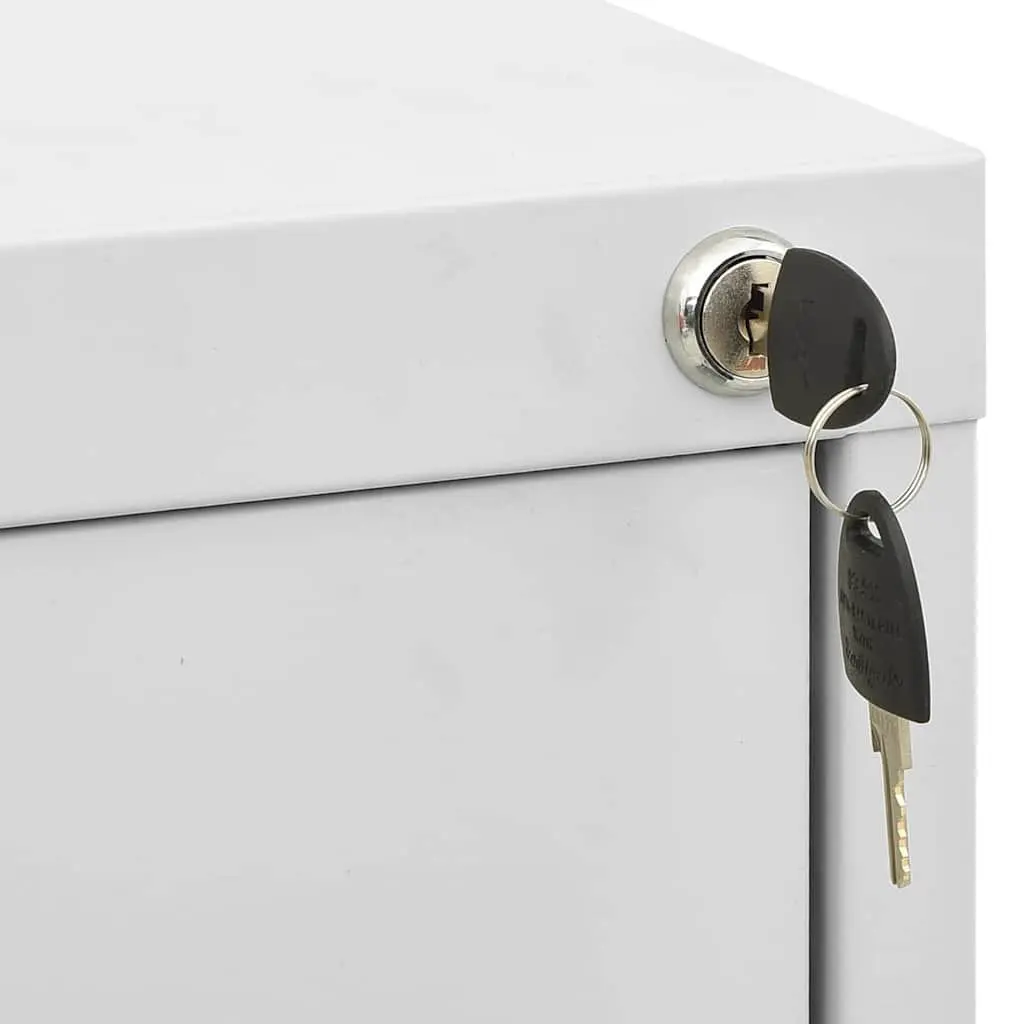 Filing Cabinet Office Storage Light Grey 2 Drawer Steel