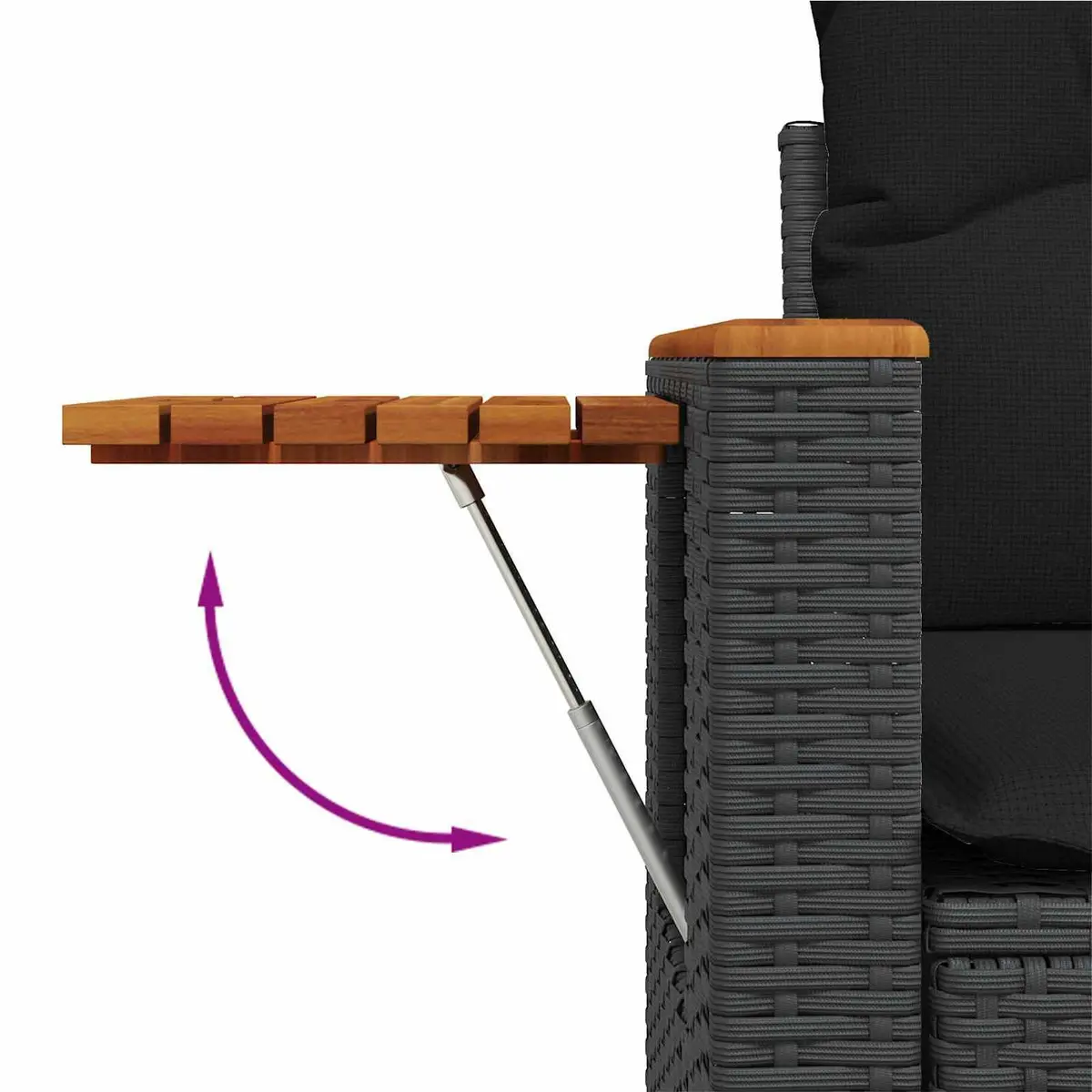 Modular Outdoor Garden Sofa Set 9 Piece Black Poly Rattan for Patio and Terrace