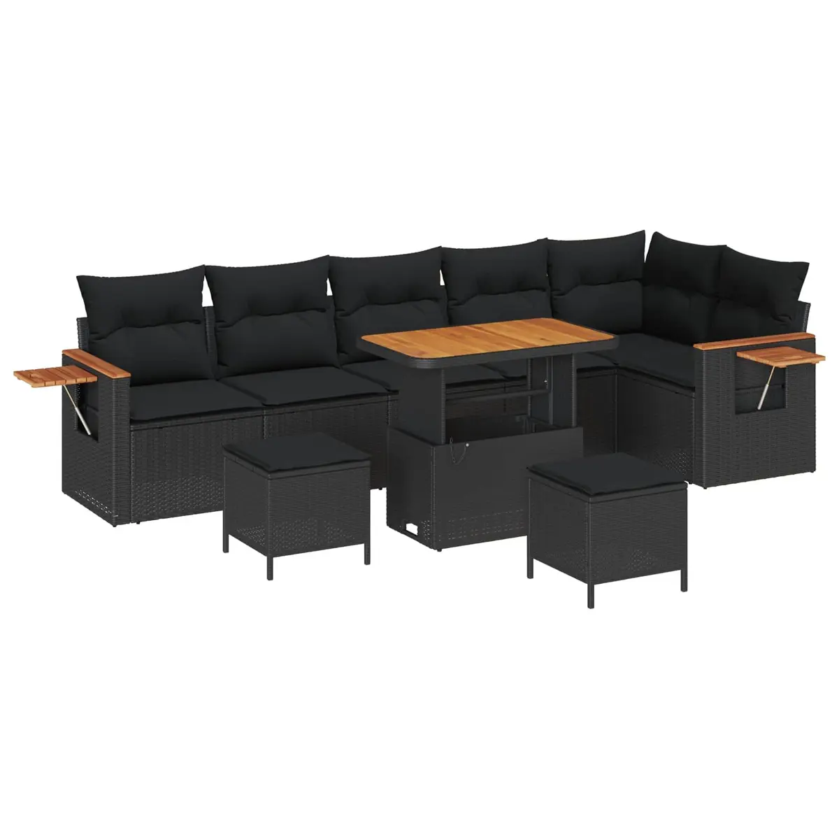Garden Sofa Set 9 Pieces Modular Outdoor Furniture Adjustable Patio Lounge