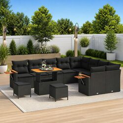 Specifications of 12-Piece Modular Garden Sofa Set in Black