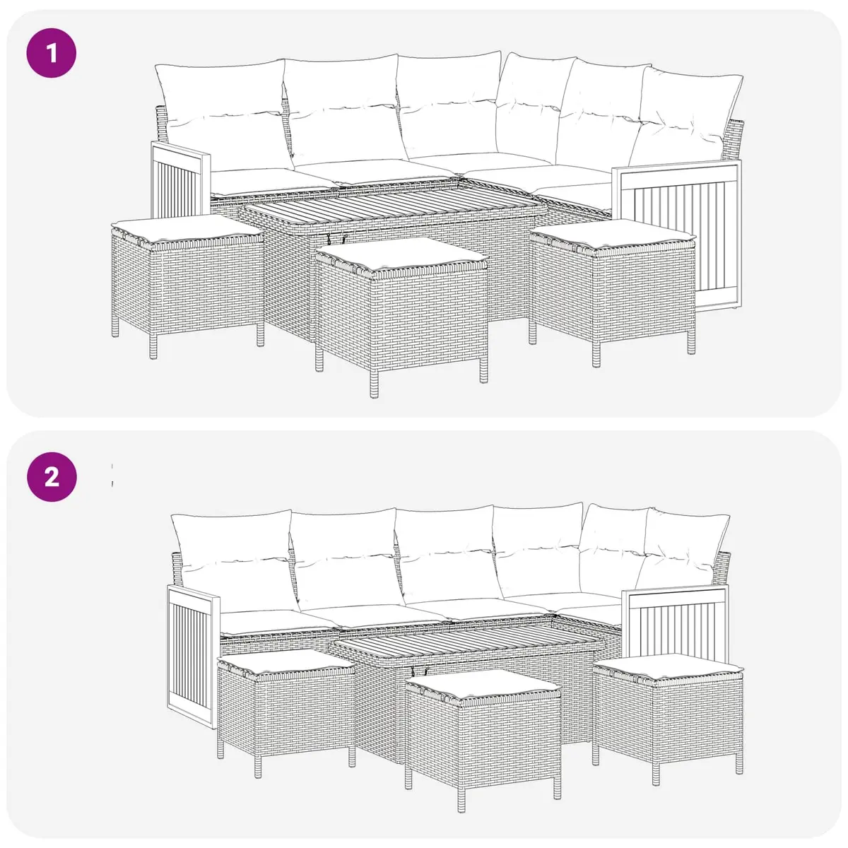 Garden Sofa Set 9 Piece Black Poly Rattan Steel Frame for Patio Outdoor Lounge